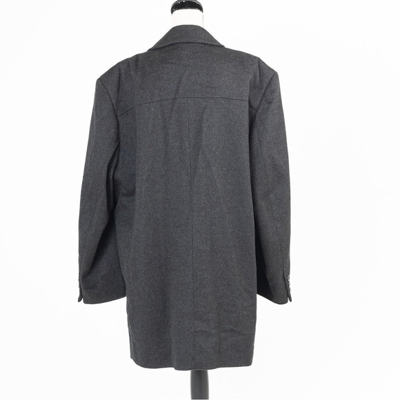 Luxury hand tailored cashmere lamb’s wool blend charcoal coat 44R Norman Wells - Picture 2 of 15